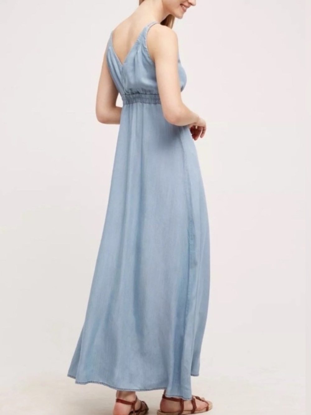 Anthropologie Holding Horses Malpais Chambray Maxi Dress size 4 Lyocell - Picture 2 of 10